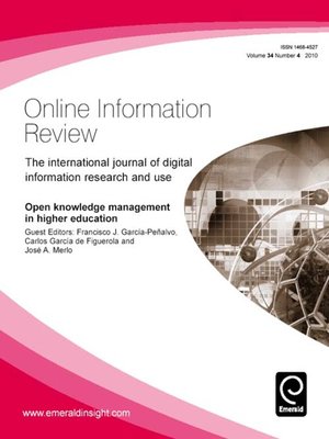 cover image of Online Information Review, Volume 34, Issue 4